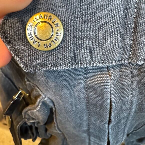 Vintage Lauren Ralph Lauren Field Vest Women’s black Canvas Utility Sz S Pockets - Picture 4 of 12